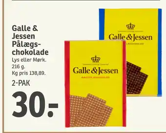 SPAR Galle & Jessen Pålægs chokolade tilbud