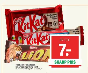 Nestlé Chokoladebar, Smarties eller Polo Mint