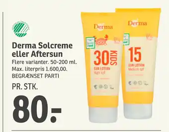 SPAR Derma Solcreme eller Aftersun tilbud