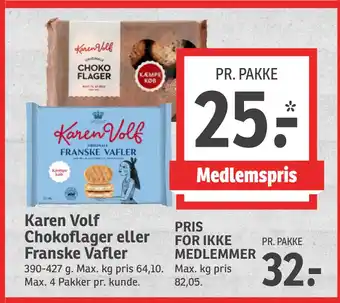SPAR Karen Volf Chokoflager eller Franske Vafler tilbud