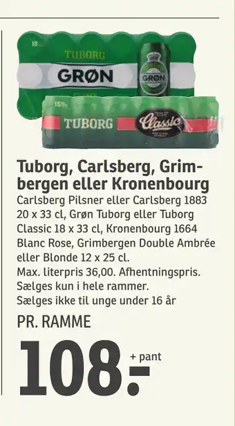 SPAR Tuborg, Carlsberg, Grimbergen eller Kronenbourg tilbud