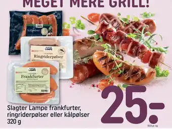 REMA 1000 Slagter Lampe frankfurter, ringriderpølser eller kålpølser 320 g tilbud