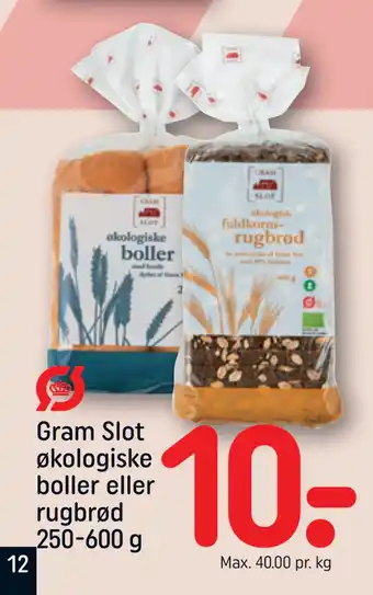 Rema 1000 Gram Slot økologiske boller eller rugbrød 250-600 g tilbud