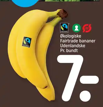 Rema 1000 Økologiske Fairtrade bananer Udenlandske Pr. bundt tilbud