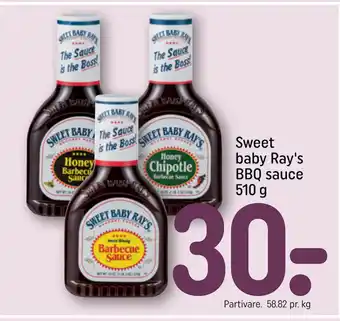 REMA 1000 Sweet baby Ray's BBQ sauce 510 g tilbud