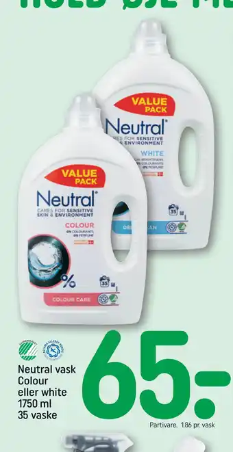 REMA 1000 Neutral vask Colour eller white 1750 ml 35 vaske tilbud