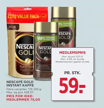 MENY NESCAFÉ GOLD INSTANT KAFFE tilbud