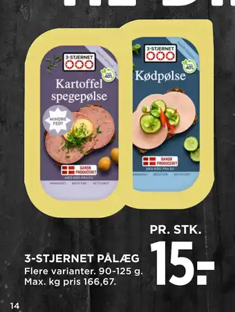 MENY 3-STJERNET PÅLÆG tilbud