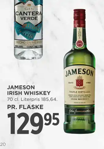 MENY JAMESON IRISH WHISKEY tilbud