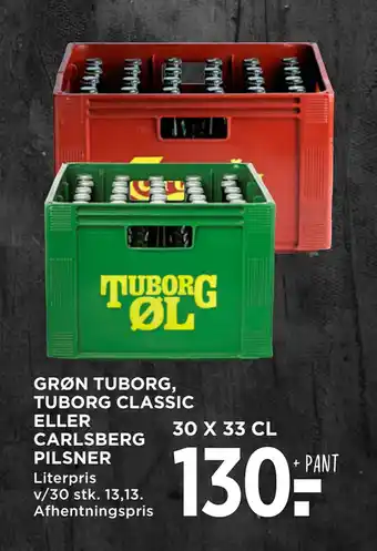 MENY GRØN TUBORG, TUBORG CLASSIC ELLER CARLSBERG PILSNER tilbud