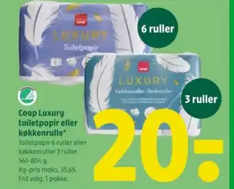 Coop 365 Coop Luxury toiletpapir eller køkkenrulle tilbud