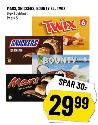 Løvbjerg MARS, SNICKERS, BOUNTY EL. TWIX tilbud