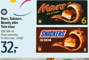 Føtex Mars, Snickers, Bounty eller Twix isbar tilbud