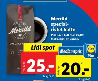 Lidl Merrild specialristet kaffe tilbud