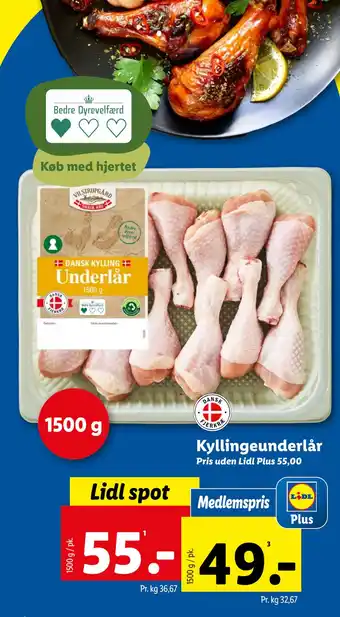 Lidl Kyllingeunderlår tilbud