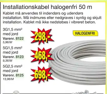 Harald Nyborg Installationskabel halogenfri 50 m tilbud