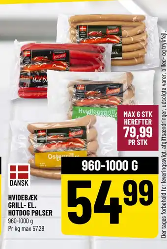 Løvbjerg HVIDEBÆK GRILL- EL. HOTDOG PØLSER tilbud