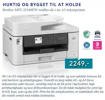 Tjdata Brother MFC-J5340DW trådløs alt-i-én A3-inkjetprinter tilbud