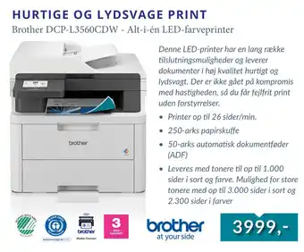 EDB Center Brother DCP-L3560CDW - Alt-i-én LED-farveprinter tilbud