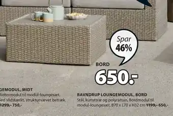 JYSK RAVNDRUP LOUNGEMODUL, BORD tilbud