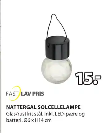 JYSK NATTERGAL SOLCELLELAMPE tilbud