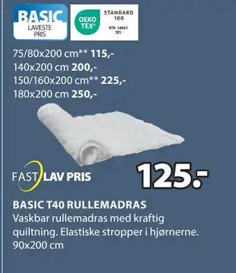 JYSK BASIC T40 RULLEMADRAS tilbud