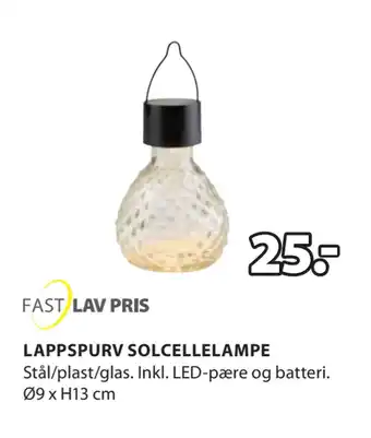 JYSK LAPPSPURV SOLCELLELAMPE tilbud