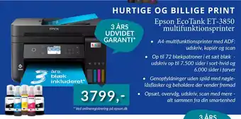 CBC Epson EcoTank ET-3850 multifunktionsprinter tilbud