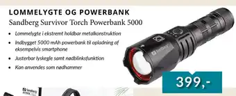 CBC Sandberg Survivor Torch Powerbank 5000 tilbud