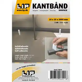 Bauhaus LIP kantbånd duopack 25x25x2000 mm 2 stk tilbud