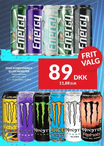 Nielsen's Discount FAXE KONDI ENERGY ELLER MONSTER tilbud