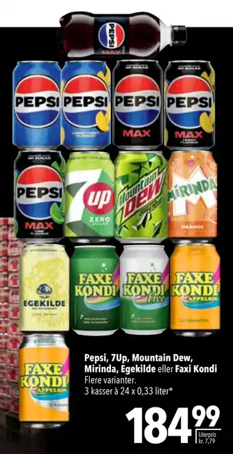 Citti Pepsi, 7Up, Mountain Dew, Mirinda, Egekilde eller Faxi Kondi tilbud
