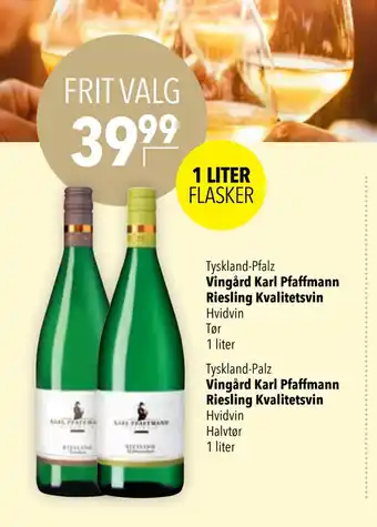 Citti Vingård Karl Pfaffmann Riesling Kvalitetsvin tilbud