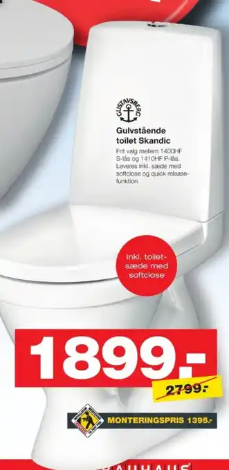 Bauhaus Gulvstående toilet Skandic tilbud