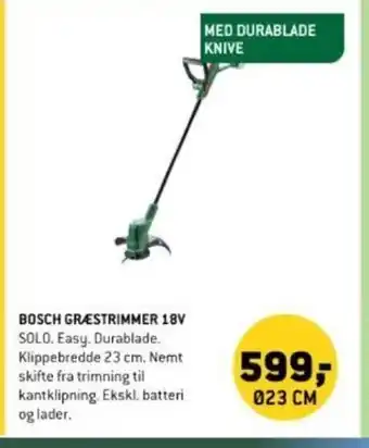 XL-BYG BOSCH GRESTRIMMER 18V tilbud