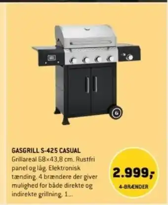 XL-BYG GASGRILL S-425 CASUAL tilbud