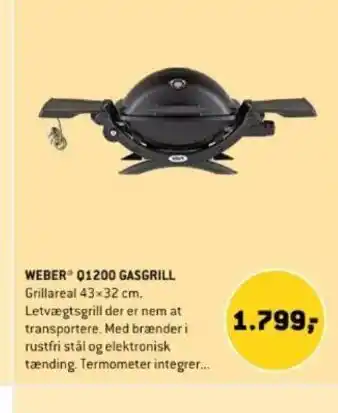 XL-BYG WEBER Q1200 GASGRILL tilbud