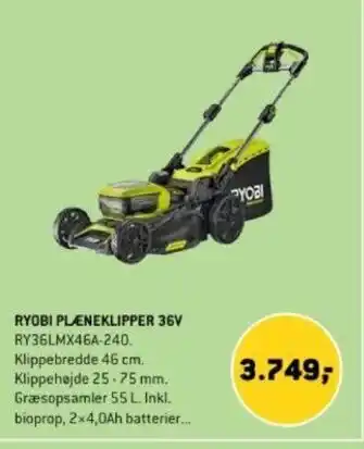 XL-BYG RYOBI PLENEKLIPPER 36V tilbud