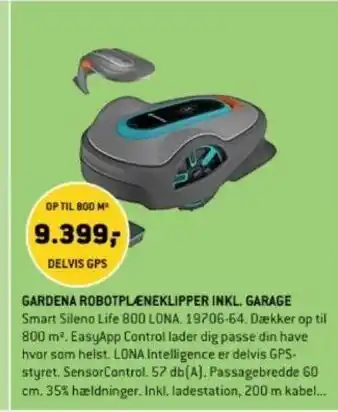 GARDENA ROBOTPLENEKLIPPER INKL. GARAGE