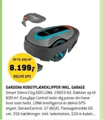 XL-BYG GARDENA ROBOTPLENEKLIPPER INKL. GARAGE tilbud