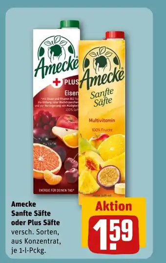 REWE DE Amecke Sanfte Säfte oder Plus Säfte tilbud