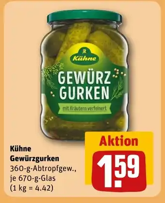 REWE DE Kühne Gewürzgurken tilbud