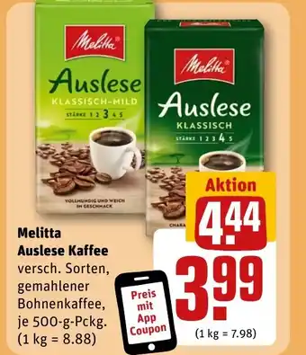 REWE DE Melitta Auslese Kaffee tilbud