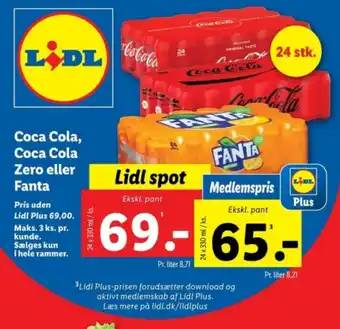 Lidl Coca Cola, Coca Cola Zero eller Fanta tilbud