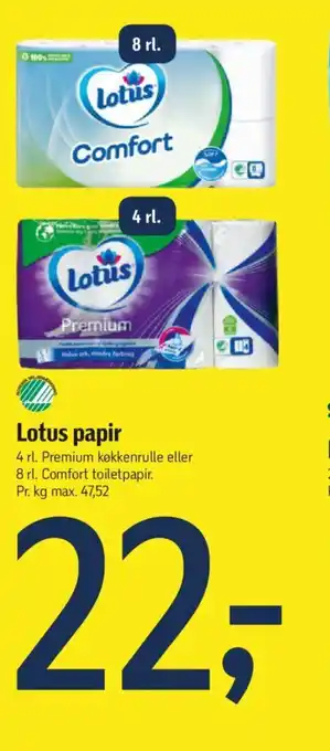 Føtex Lotus papir tilbud