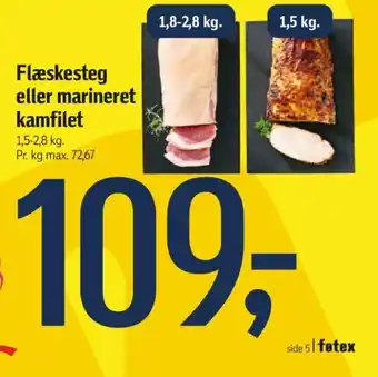 Føtex Flæskesteg eller marineret kamfilet tilbud