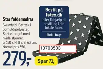 Føtex Star foldemadras tilbud