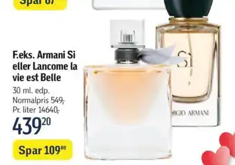 Føtex F.eks. Armani Si eller Lancome la vie est Belle tilbud