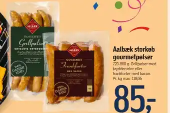 Aalbæk storkøb gourmetpølser