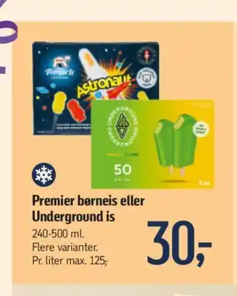 Føtex Premier børneis eller Underground is tilbud